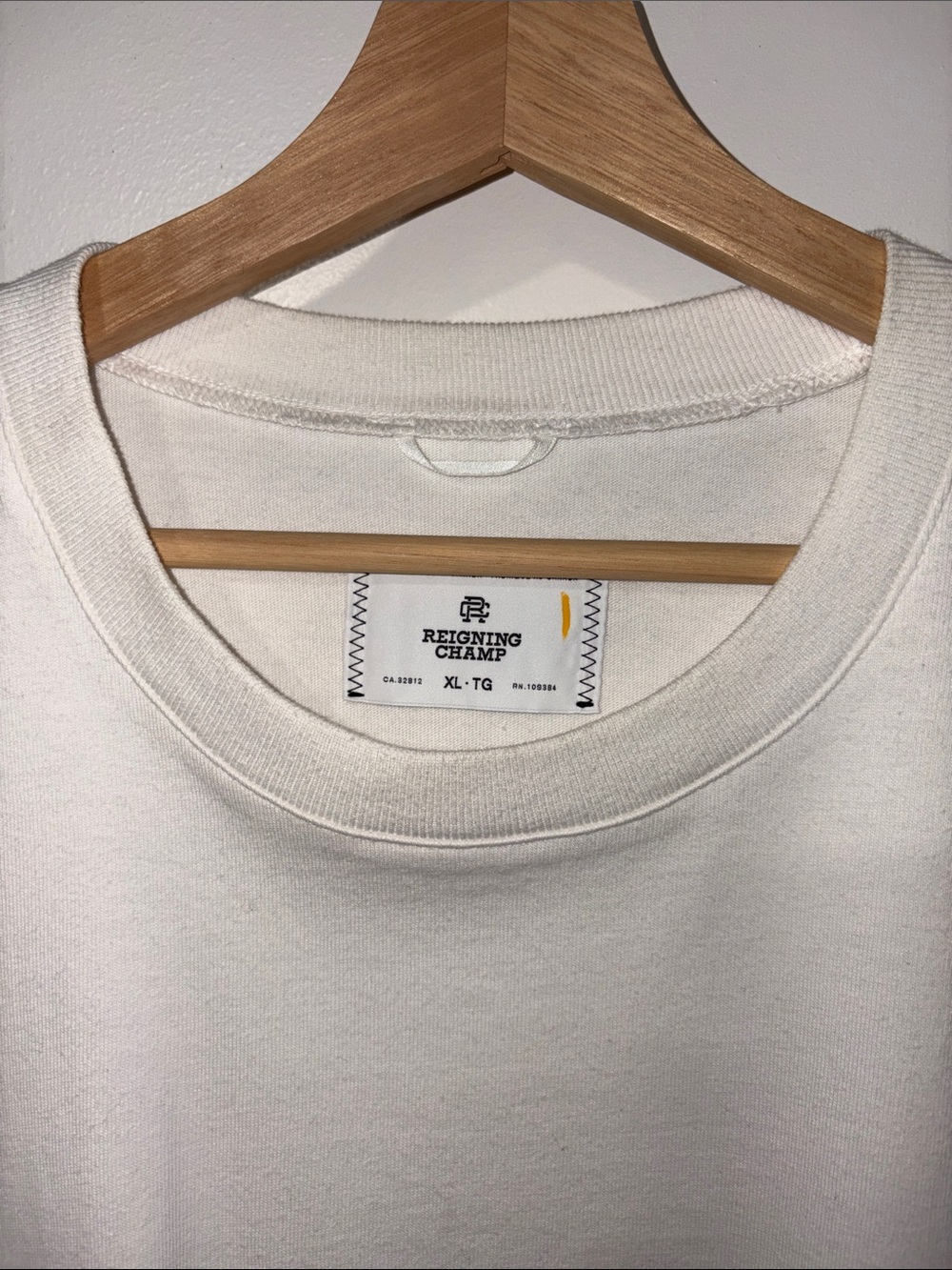 Reigning Champ White Heavyweight Crewneck Tee